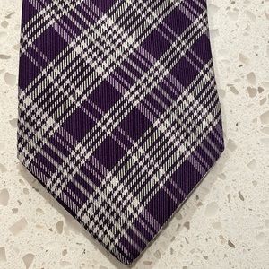 Charles Tyrwhitt purple & cream plaid silk tie